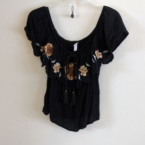 Black off the shoulder top